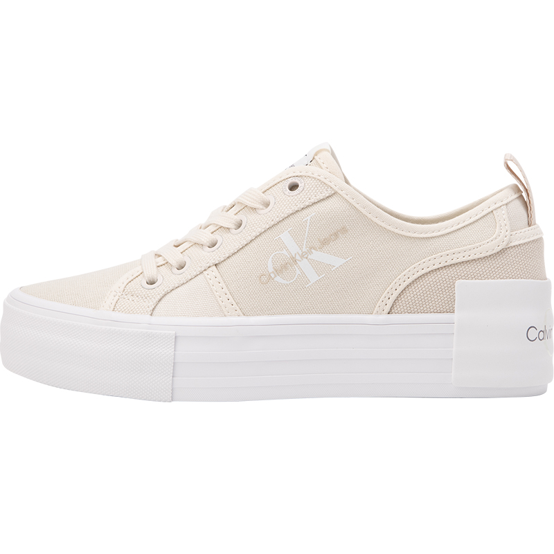 CKJ CALVIN KLEIN JEANS Low top Canvas Shoes Women's Ecru