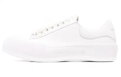 Alexander McQueen Deck Plimsoll Lace Up Sneakers 'White' Women's