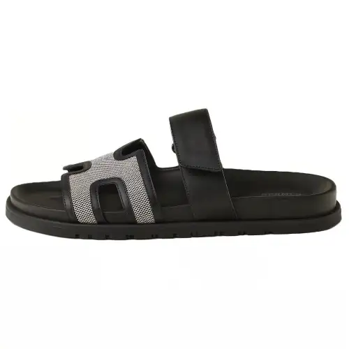 HERMES Chypre Slide Slippers Men's Black