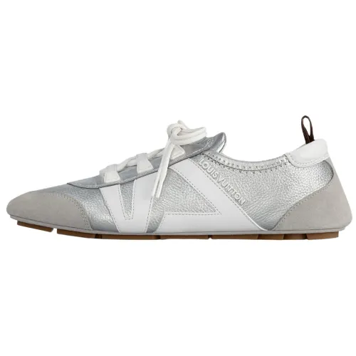 LOUIS VUITTON Sneakerina German Army Trainers Cow Leather Low top Casual Shoes Women's Silver