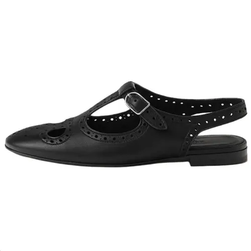 HERMES Kim Leather Casual Shoes Women's Black