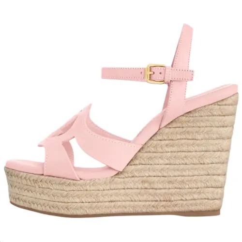 LOUIS VUITTON Isola Leather One Strap Sandals 8.5cm Women's Pink