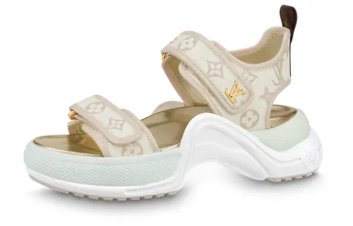 LOUIS VUITTON Archlight Denim Beach Sandals Women's Light Umber