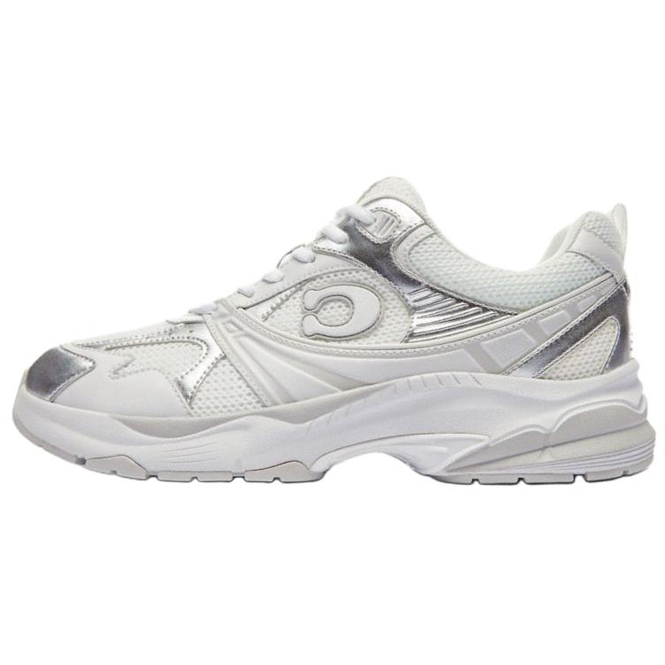 COACH Mesh, Textile, Synthetic Leather Low top Casual Shoes Men's Silver Gray
