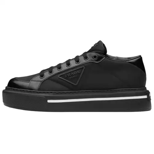 PRADA Macro Re Nylon Low top Stylish Skateboarding Shoes Men's Black