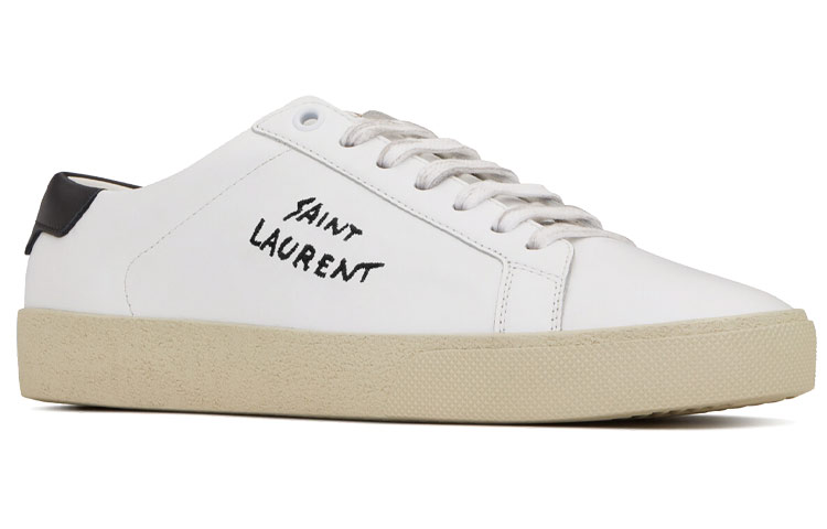 SAINT LAURENT SL/06 Court Classic Low top Stylish Skateboarding Shoes Women's White Black