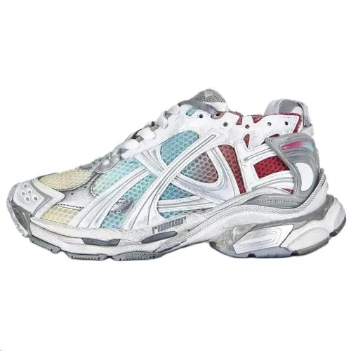 Balenciaga Runner Mesh, Artificial Leather Low top Chunky Sneakers Women's Multicolor