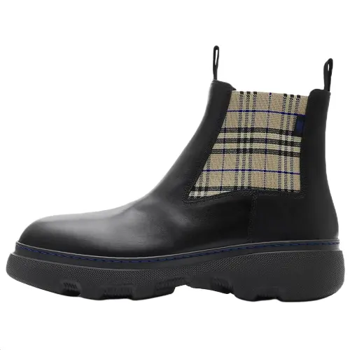 Burberry CREEPER Calfskin Short Chelsea Boots Men's Black