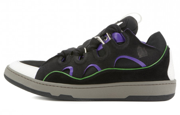 Lanvin Leather Curb Black Purple