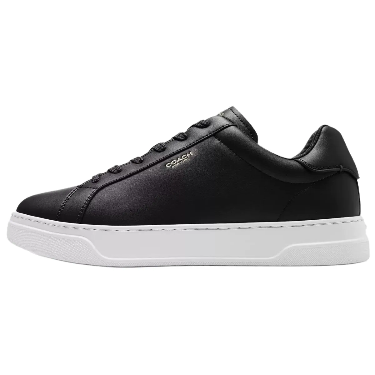 COACH Leather Low top Skateboard Shoes Men's Black