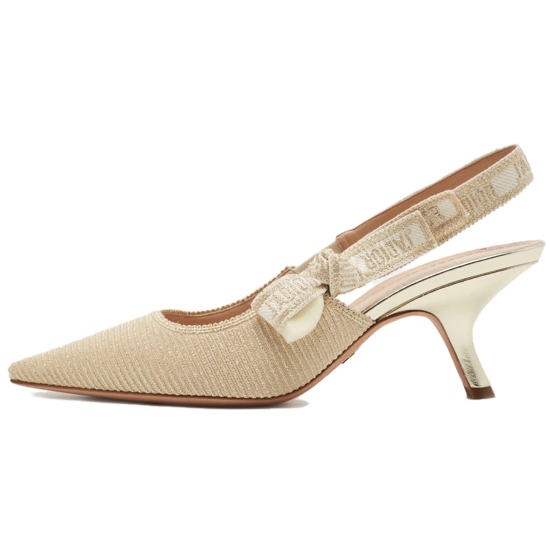DIOR J'Adior Irregular Heel High Heels 6.5cm Women's Gold