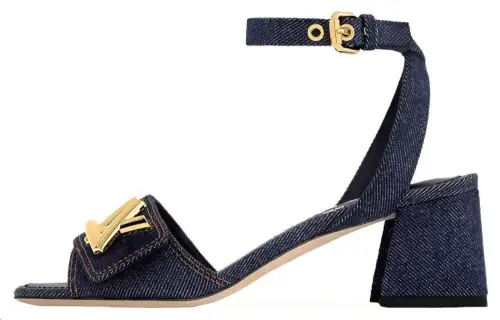 LOUIS VUITTON Shake One Strap Sandals Women's Dark Blue