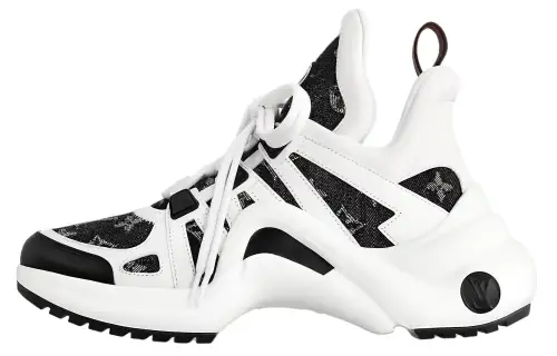 LOUIS VUITTON Archlight Leather Mid top Casual Shoes Women's Black