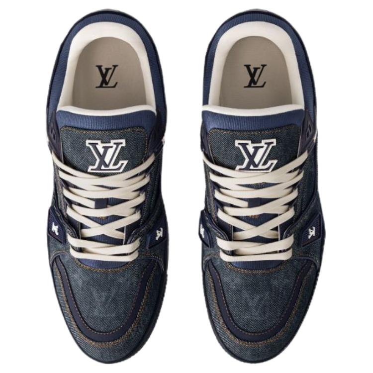 Мужские кеды Louis Vuitton Trainer (темно-синие) — фото 4