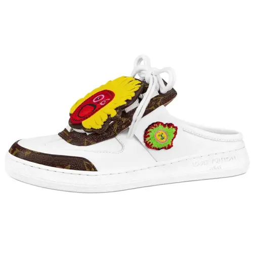 LOUIS VUITTON X Yayoi Kusama Mules 'White With Logo And Monogram' Women's