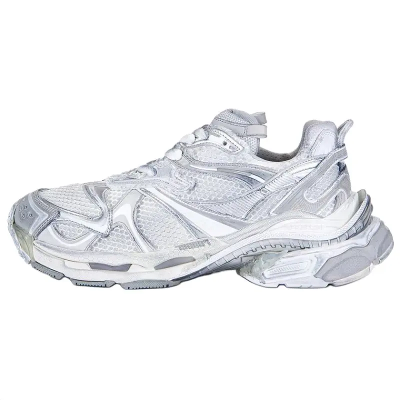 Balenciaga Runner2.0 Artificial Leather Low top Chunky Sneakers Men's White