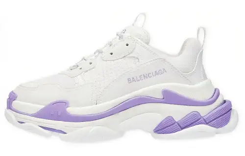 Balenciaga Triple S Low top Chunky Sneakers Women's White Purple