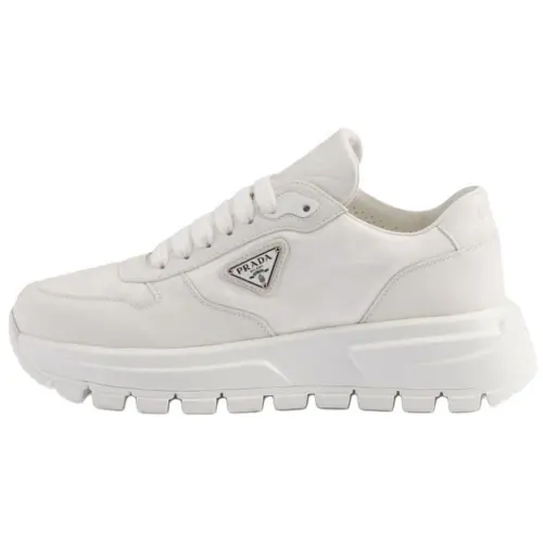 PRADA Prax 01 Re Nylon Leather Low top Casual Shoes Women's White