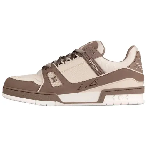 LOUIS VUITTON Trainer Fabric Low top Skateboard Shoes Men's Taupe
