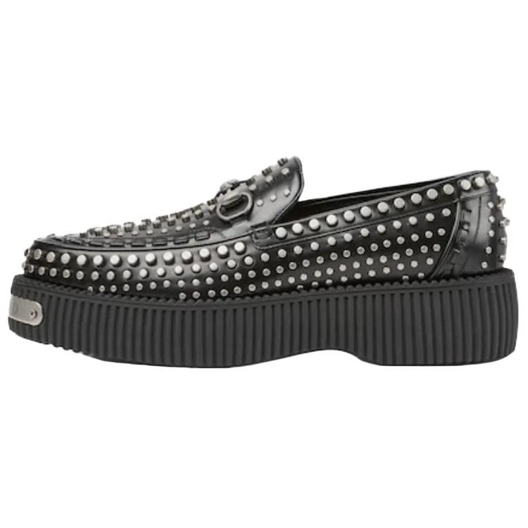 GUCCI Horsebit Leather Loafers 5.3CM Men's Black