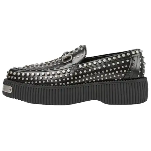 GUCCI Horsebit Leather Loafers 5.3CM Men's Black