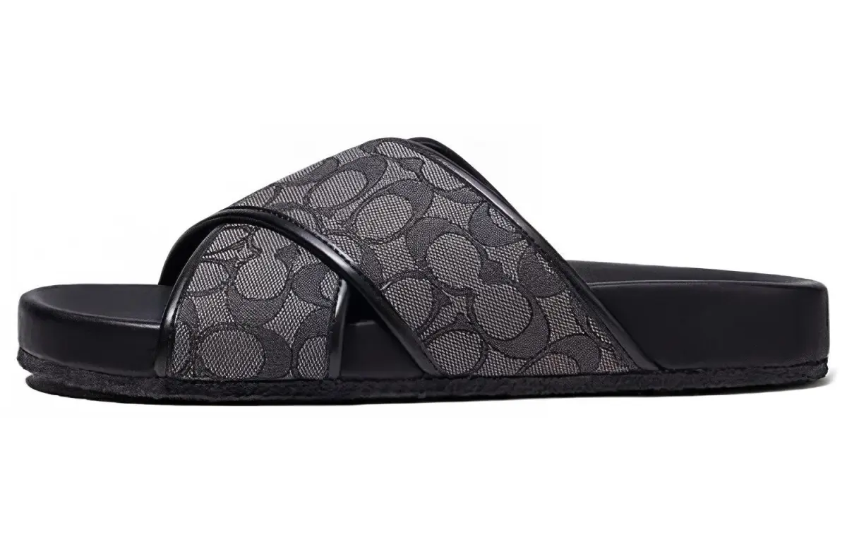 COACH Slide Slippers Men's Gray Black