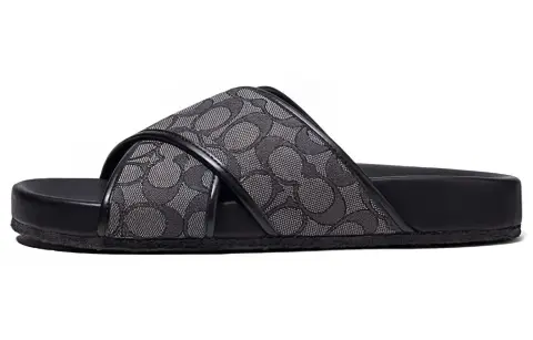 COACH Slide Slippers Men's Gray Black