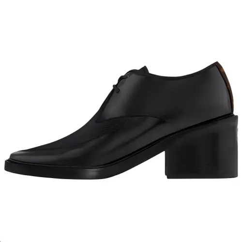 LOUIS VUITTON Chunky Heel High Heels 6CM Women's Black