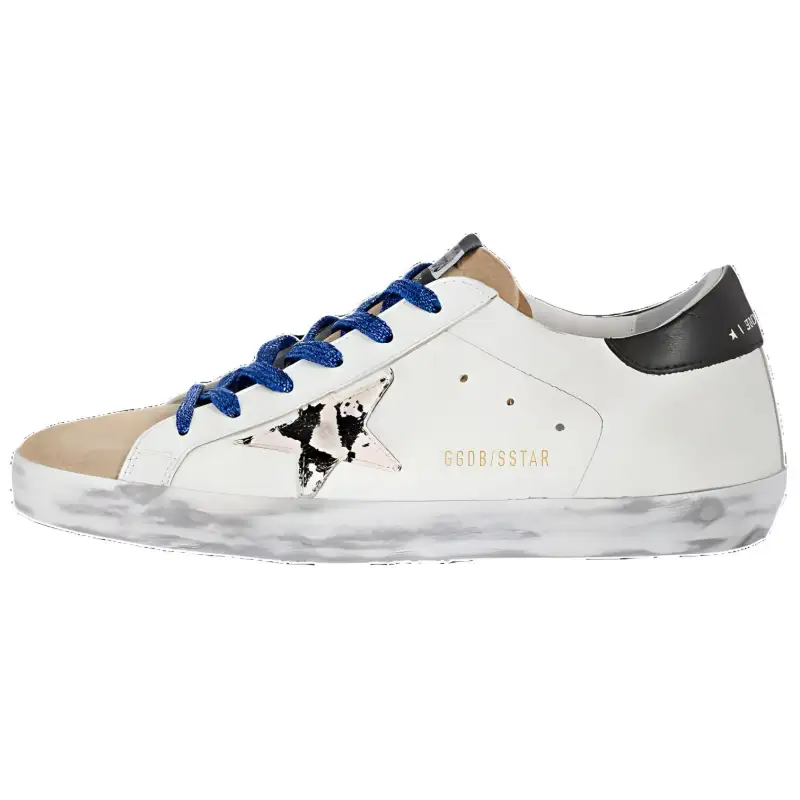Golden Goose Super Star Stylish Skateboarding Shoes Women's White Brown Black Distressed