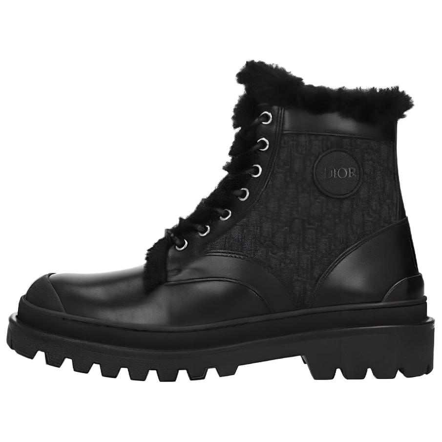 DIOR Dior Explorer Logo Lace Up Booties Men's Black