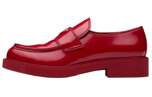PRADA Monolith Leather Men's Casual Shoes Men's Red