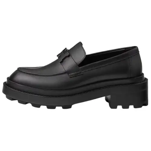 HERMES Louvre Calfskin Loafers 5CM Women's Black