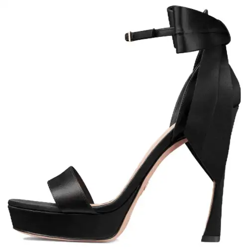DIOR Satin One Strap Sandals Women's Black