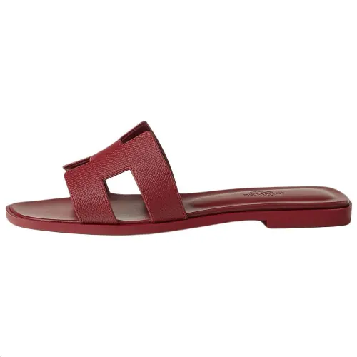 HERMES Oran Slide Slippers Women's Red