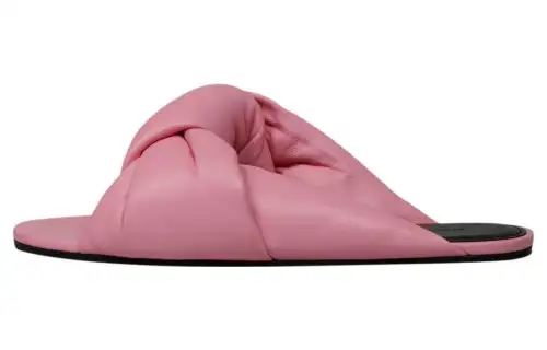 Balenciaga Drapy Leather Slides 'Pink' Women's