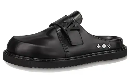 LOUIS VUITTON Easy Closed Toe Slippers Women's Black