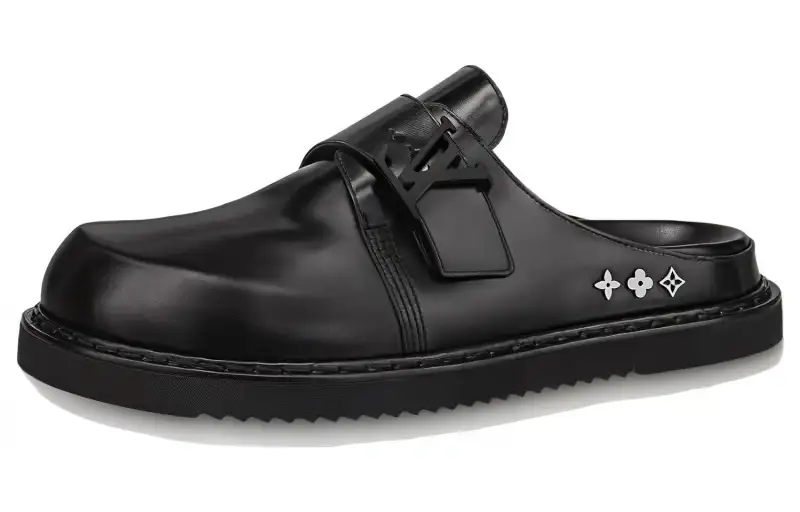 LOUIS VUITTON Easy Closed Toe Slippers Women's Black