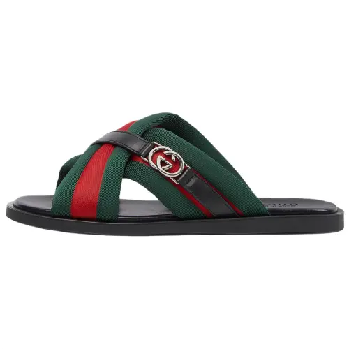 GUCCI Interlocking Slide Slippers Men's Green