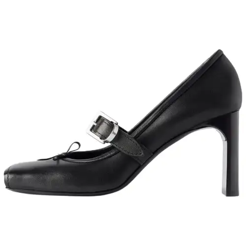 Balenciaga Bel Air Chunky Heel Mary Jane Shoes 8cm Women's Black