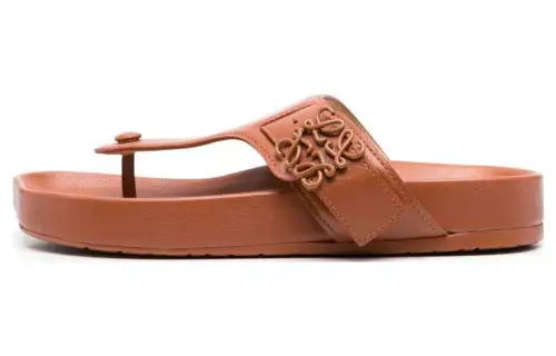 LOEWE Rubber Sole Flip Flops Men's Brown