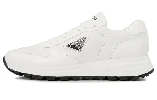 PRADA Cow Leather Low top Sports Casual Shoes Men's White