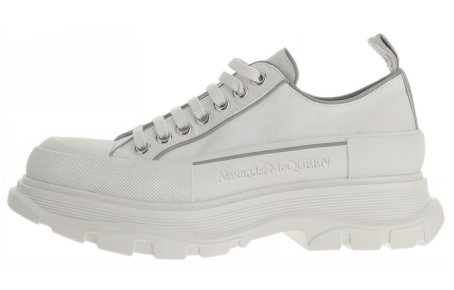 Alexander McQueen Tread Slick Lace Up Shoes 'White Grey'