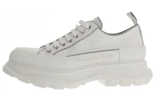 Alexander McQueen Tread Slick Lace Up Shoes 'White Grey'