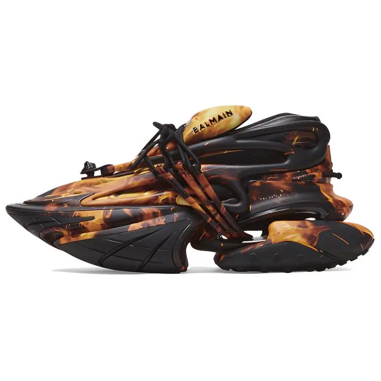 BALMAIN Unicorn Fire-print Sneakers