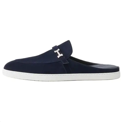 HERMES Closed Toe Slippers Men's Dark Blue