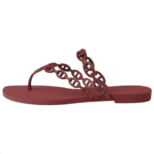 HERMES Island Flip Flops 1cm Women's Red