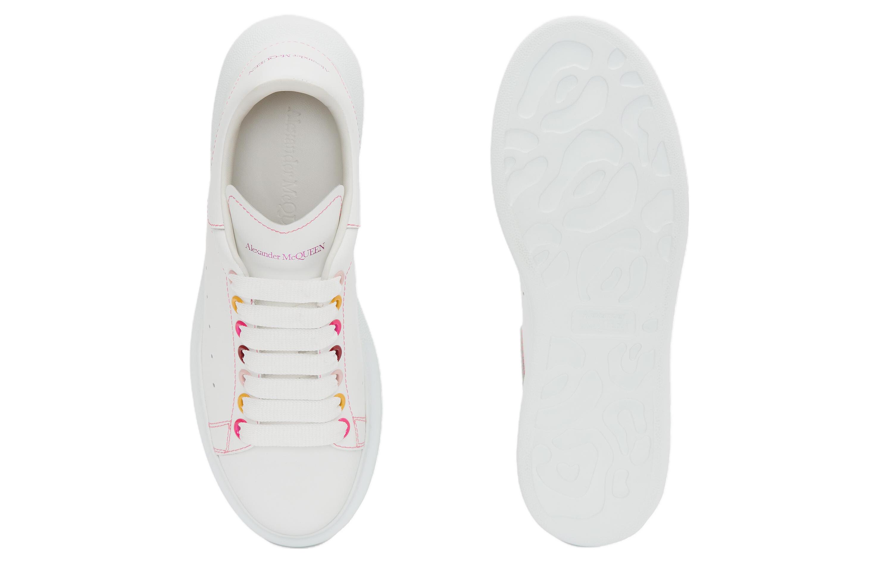 Женские кроссовки Alexander McQueen Oversized Sneaker (белые с цветным задником) — фото 5