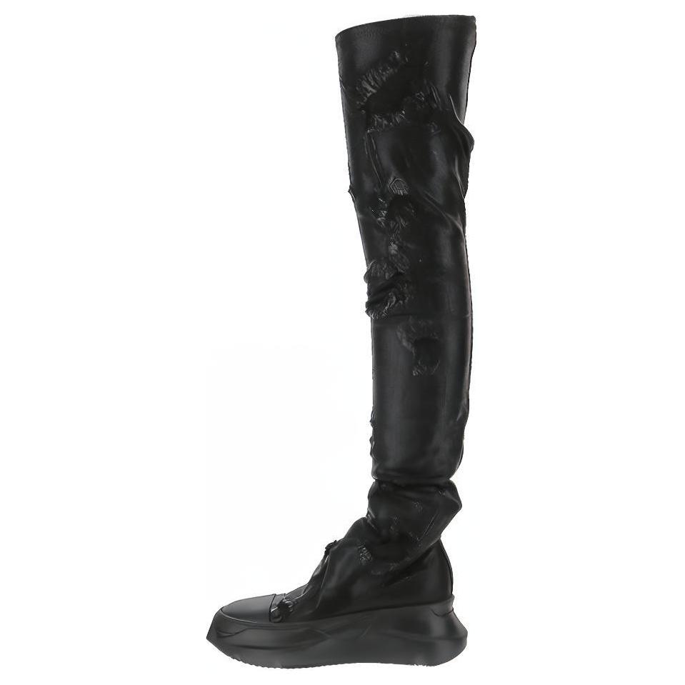 Rick Owens DRKSHDW Elastic cloth, black high boots, 7.5cm