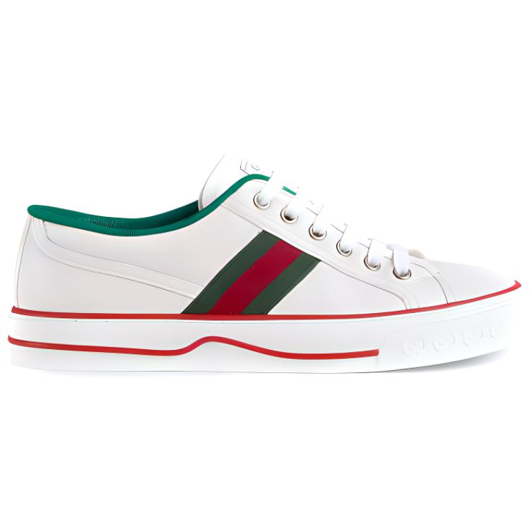 Женские кеды Gucci Tennis 1977 (бело-зелено-красные) — фото 2
