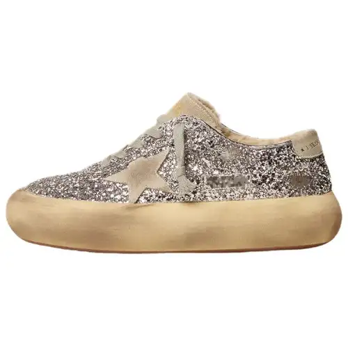 Golden Goose Space Star Low top Stylish Skateboarding Shoes Women's Silver